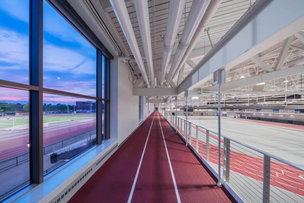 UWL Fieldhouse upper running/walking track designed by HSR