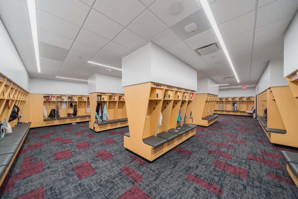 UWL Fieldhouse locker room area designed by HSR