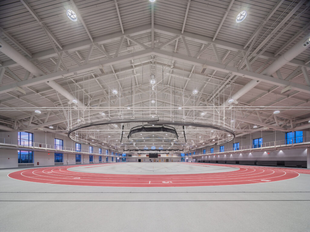 UWL Fieldhouse indoor track and field area designed by HSR