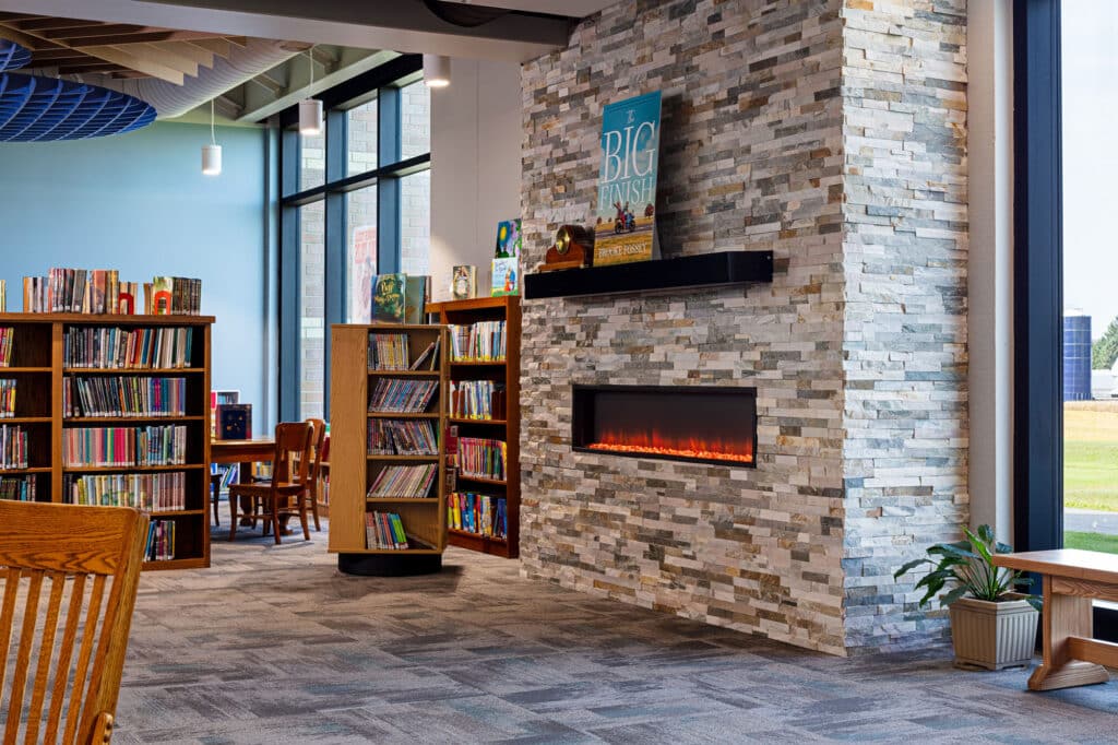Arcadia Wanek Community Center Library Fireplace