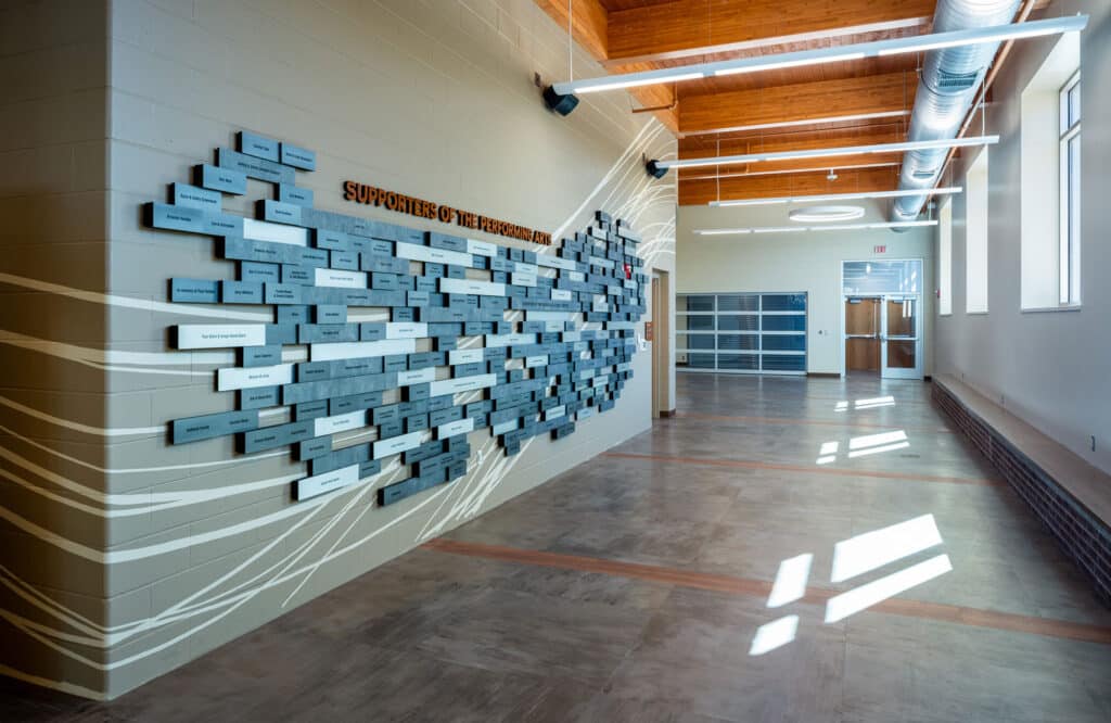 Dodgeville SD Auditorium Sponsorship Wall in Main Entry