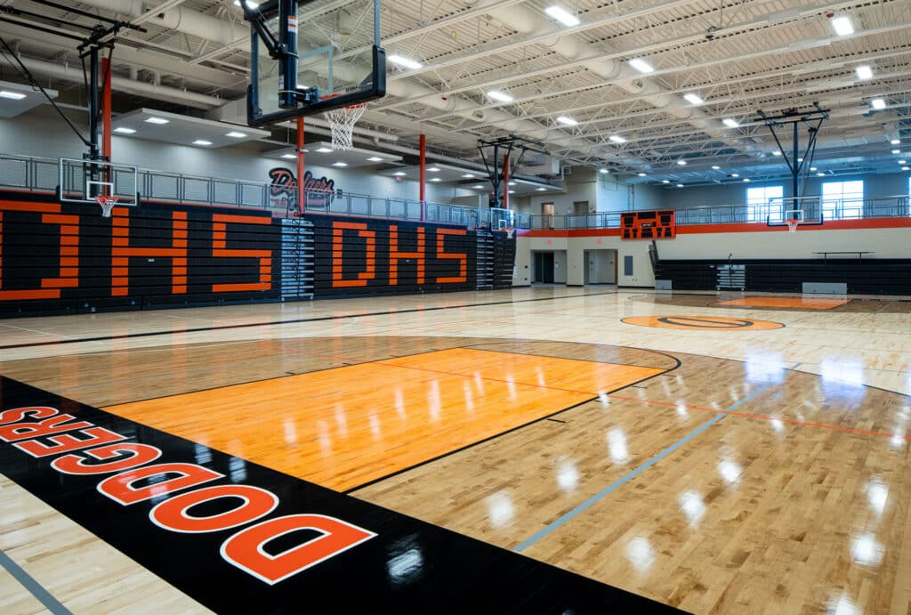 Dodgeville SD Gym at floor level