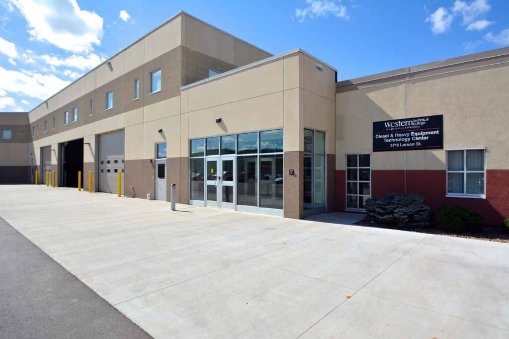 Exterior image of WTC Diesel Heavy Equipment Addition Garage Entrance