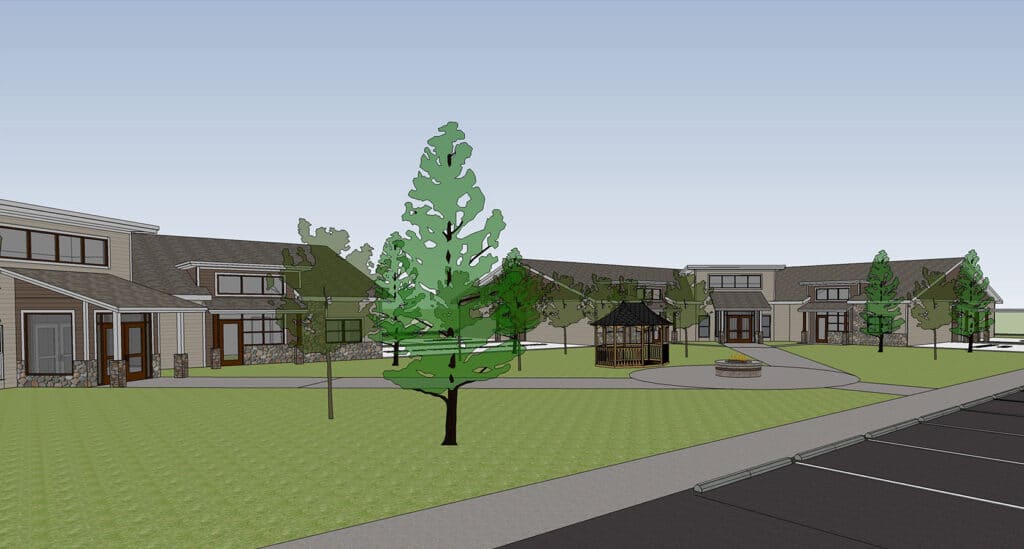 Design exterior rendering conceptual image of Ho-Chunk Independent Living Facility
