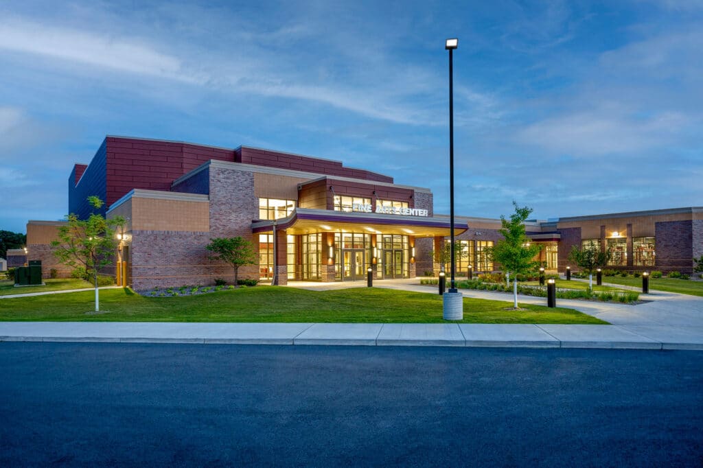 Holmen SD High School Exterior Image of Fine Arts Center Addition