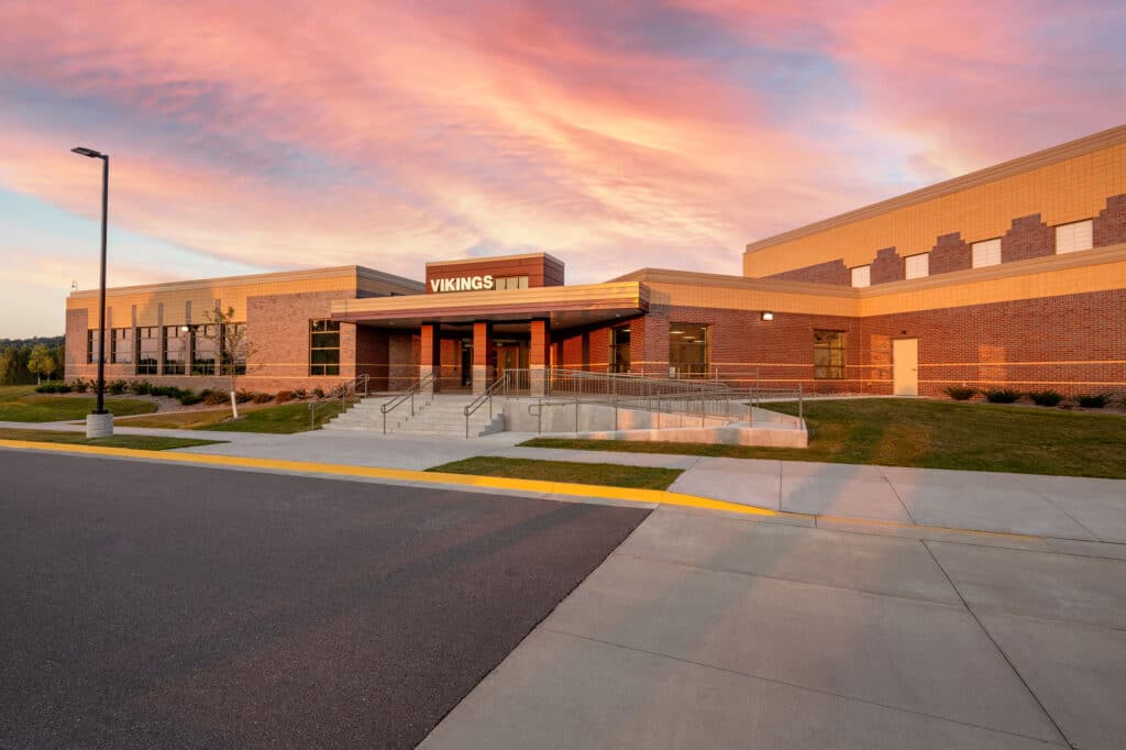 Holmen SD High School Exterior Image of Weight Room Addition
