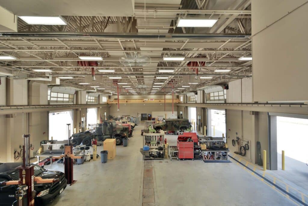Garage in Wausau Field Maintenance Center designed by HSR