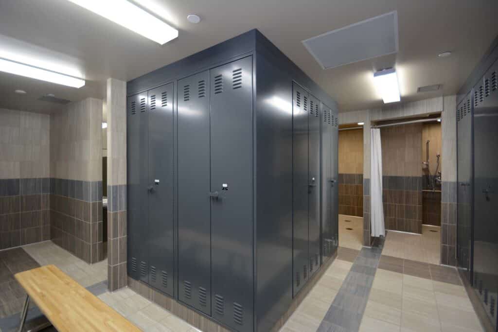 Locker Room in Wausau Field Maintenance Center designed by HSR
