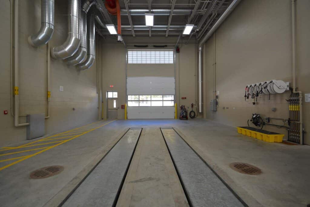 Wash Bay at Wausau Field Maintenance Center designed by HSR
