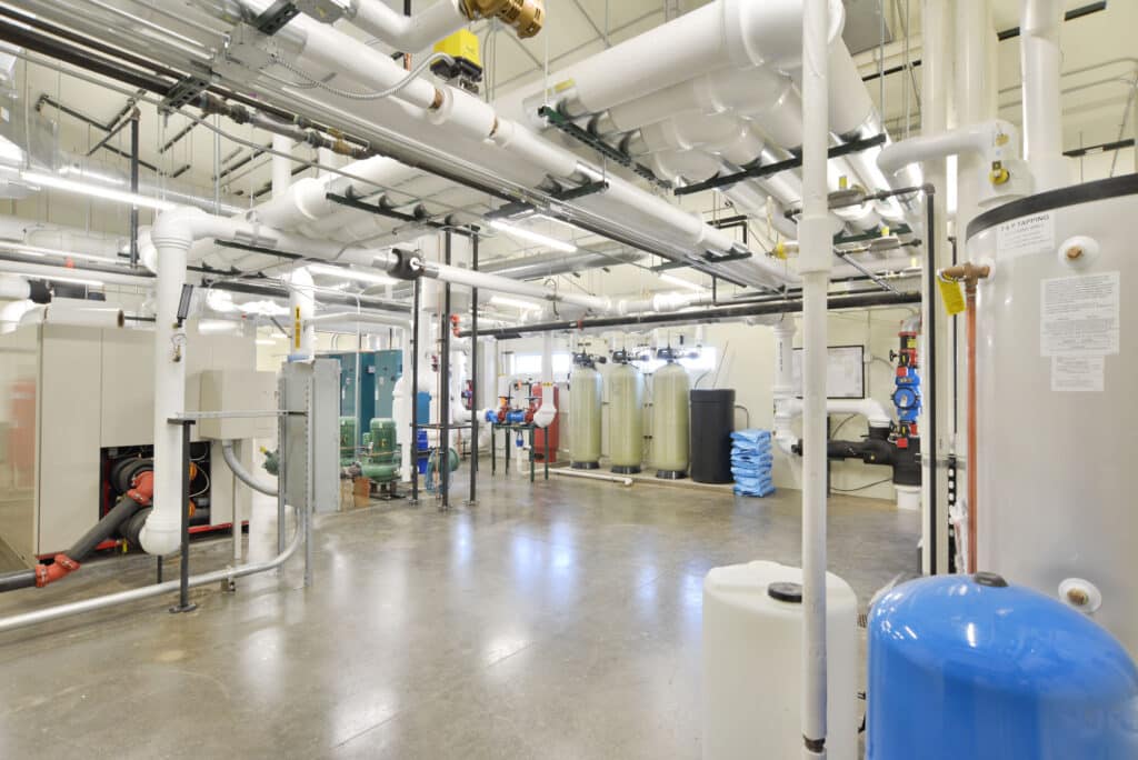 Mechanical room at Lakeview Health Center