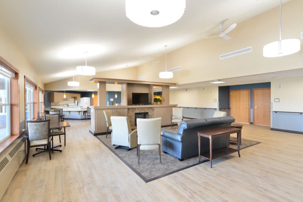 Gathering space area at Lakeview Health Center