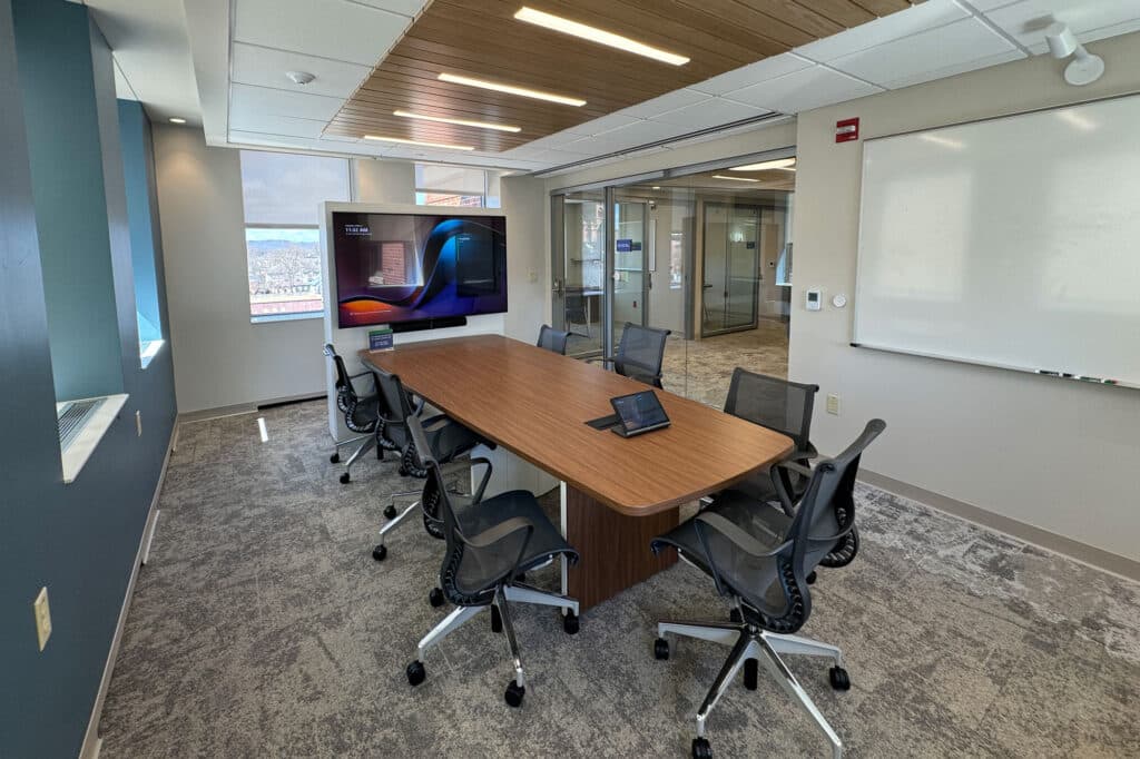 Small conference room with glass wall
