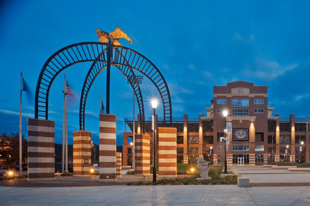 UWL Stadium exterior evening image