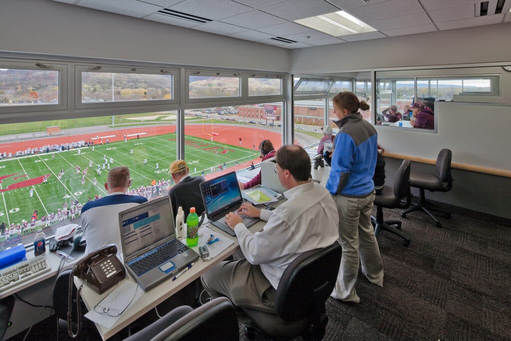 UWL Stadium press box interior image