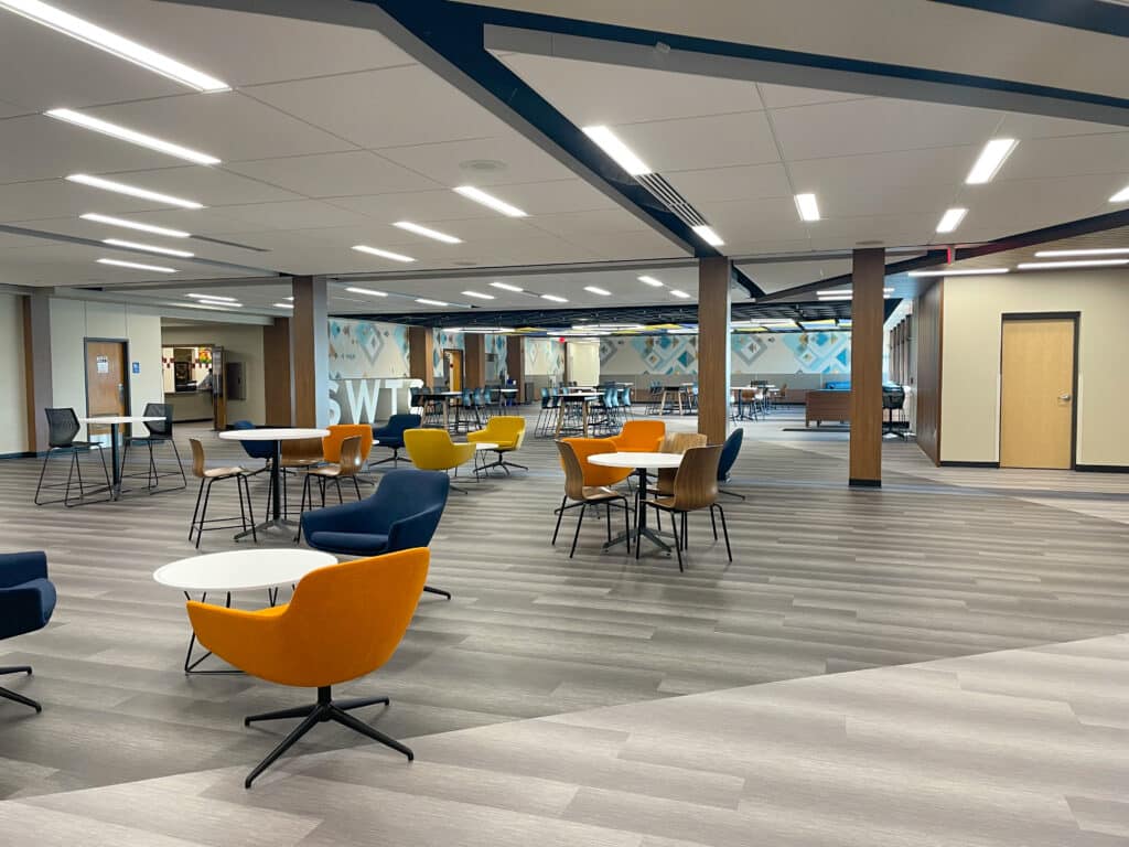 HSR interior dining renovation showing furniture where students can relax and gather