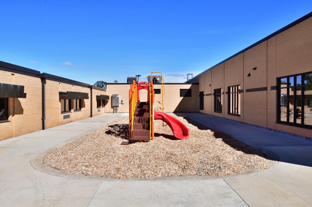 Sparta Southside Elementary Exterior Playground Area between addition and existing building