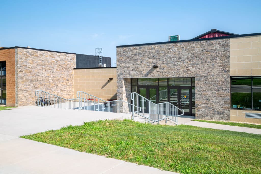 Black Hawk School District Exterior entrance to classroom addition