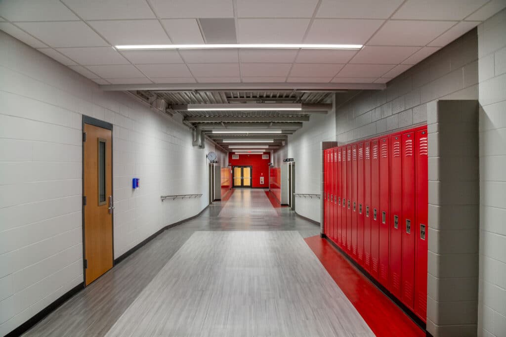 Black Hawk School District hallway in new classroom addition