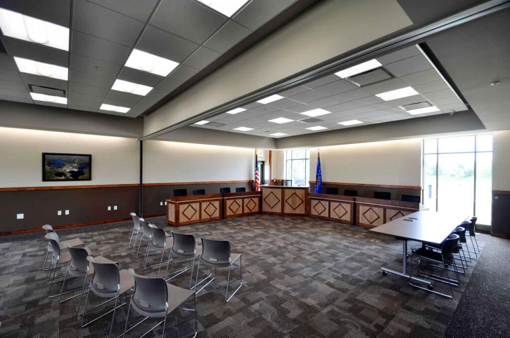 Interior Council Chambers of Cumberland City Hall designed by HSR