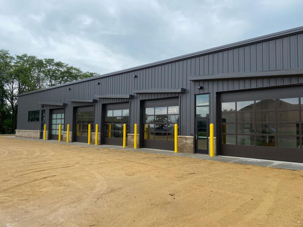 WI DNR Joint Operations Center Exterior view of overhead doors