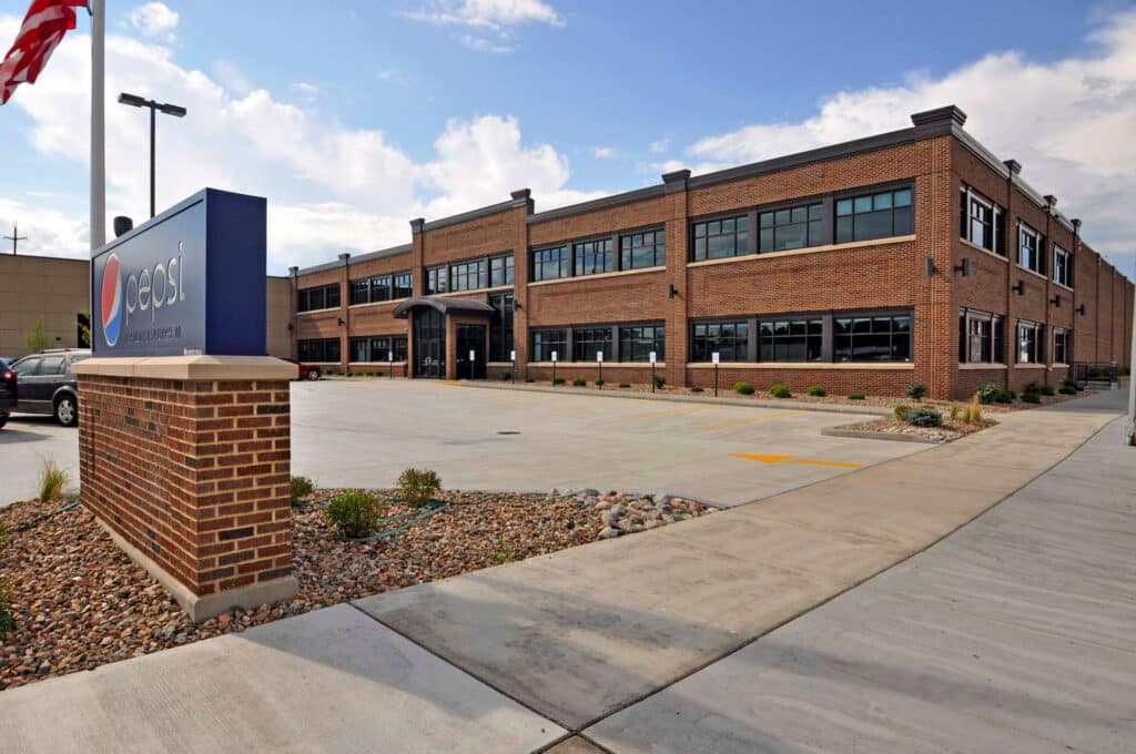 Pepsi exterior photo of front of building