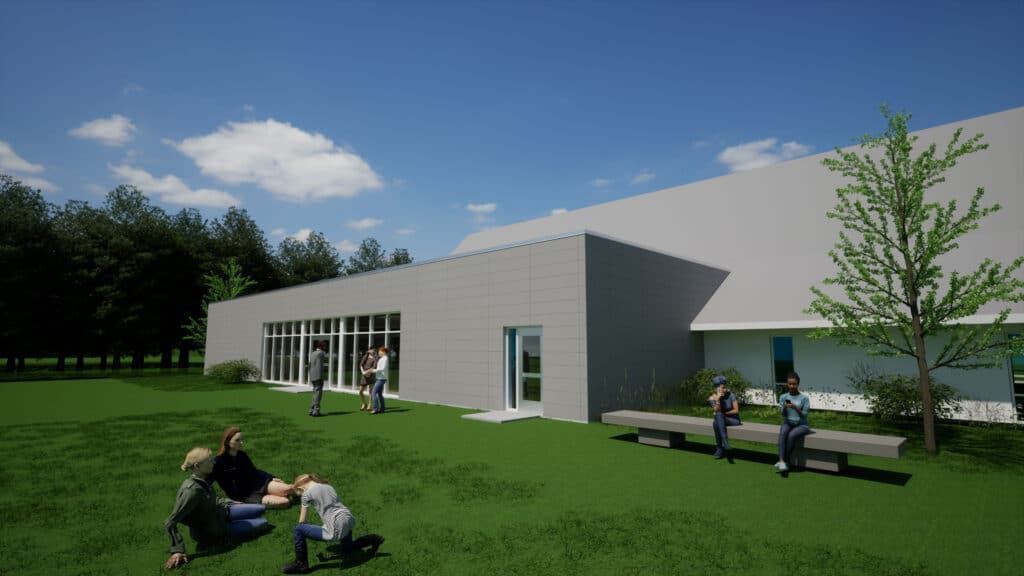 Faith Free Church Sparta Exterior Rendering of building addition designed by HSR