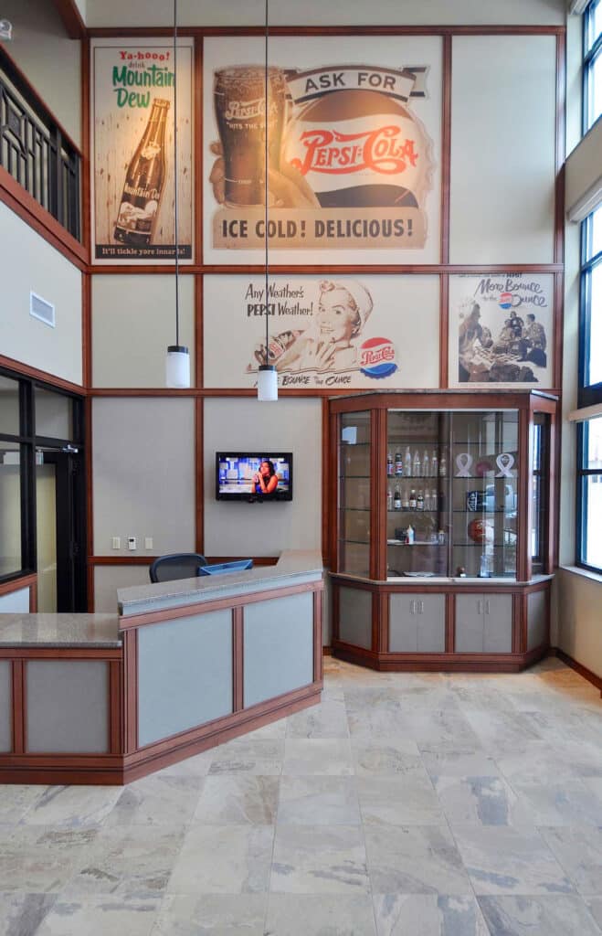 Pepsi inside lobby