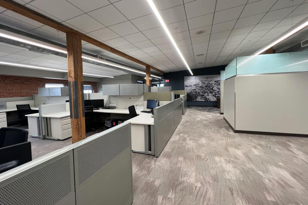 Marine Credit Union renovation open office area