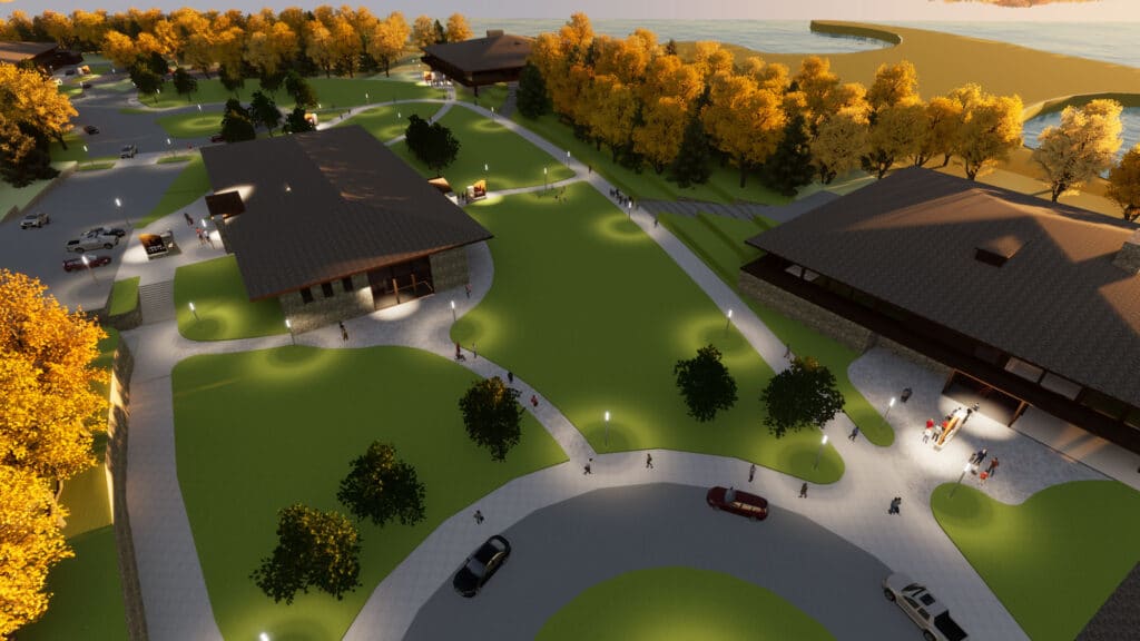 Aerial view of Nicolet College Campus Master Planning by HSR