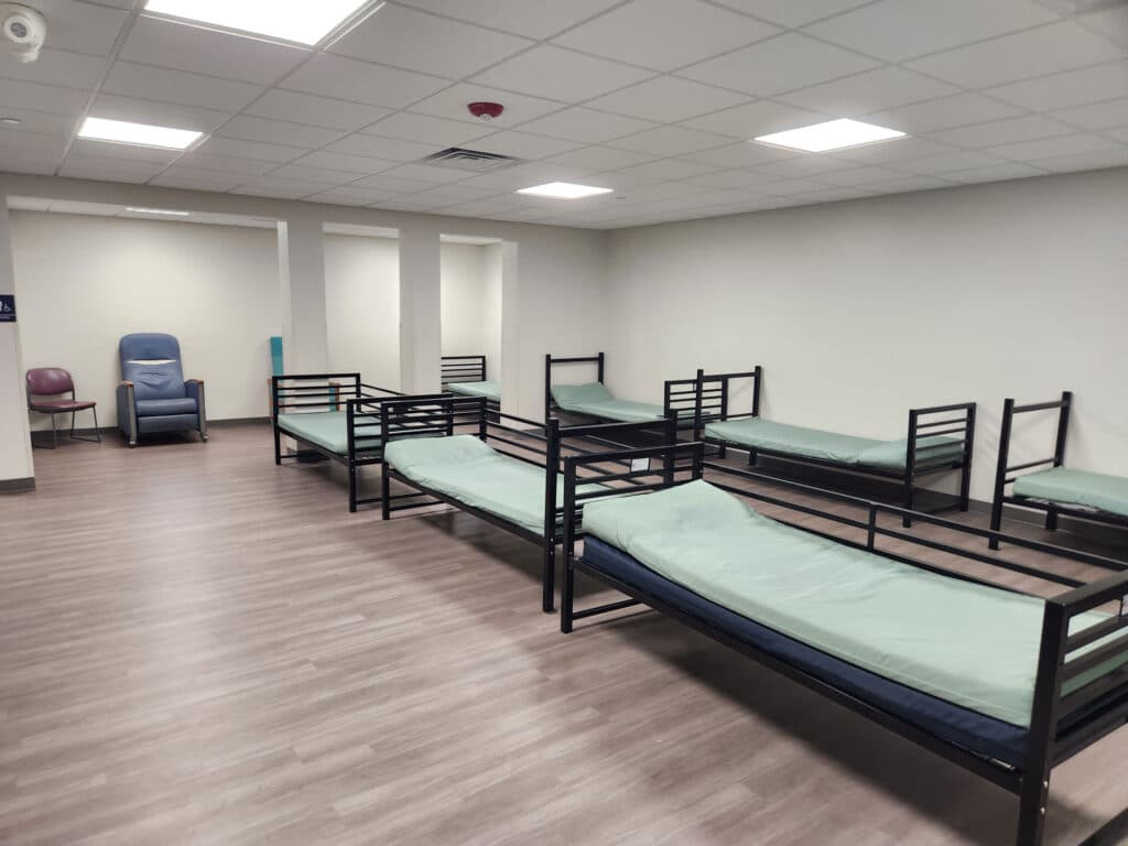 Men's sleeping room in Sojourner House