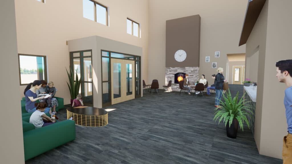 Trail Ridge Interior Rendering of Lobby designed by HSR