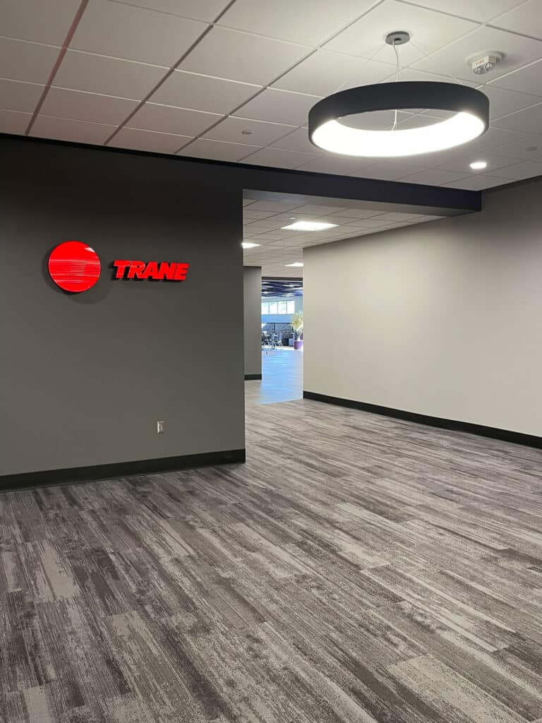 Trane Graduate Training Program Entrance area to Large Gathering Space with nice ceiling detail