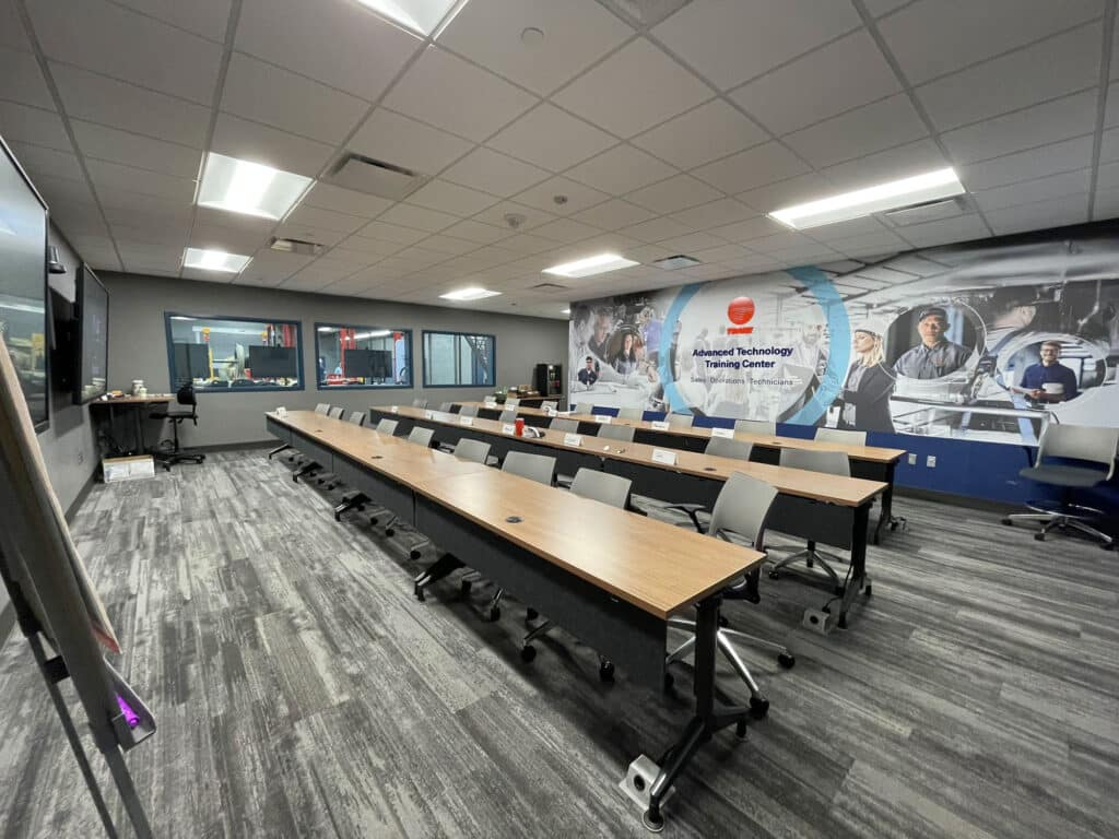 Trane Graduate Training Program Education Training Room with wall graphics
