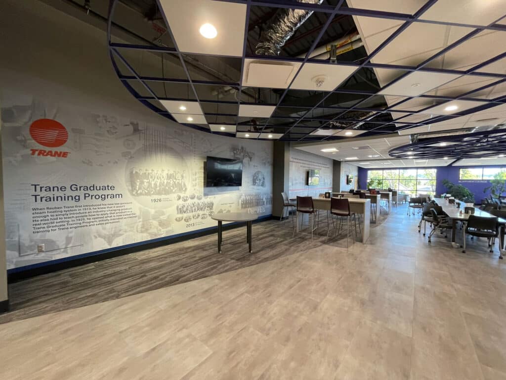 Trane Graduate Training Program Large Gathering Space with nice ceiling detail