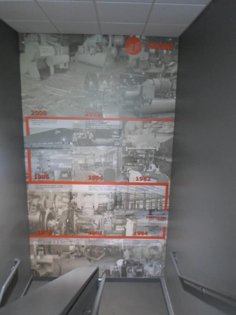 Stairway Wall Graphics Trane Plant 7 Customer Space
