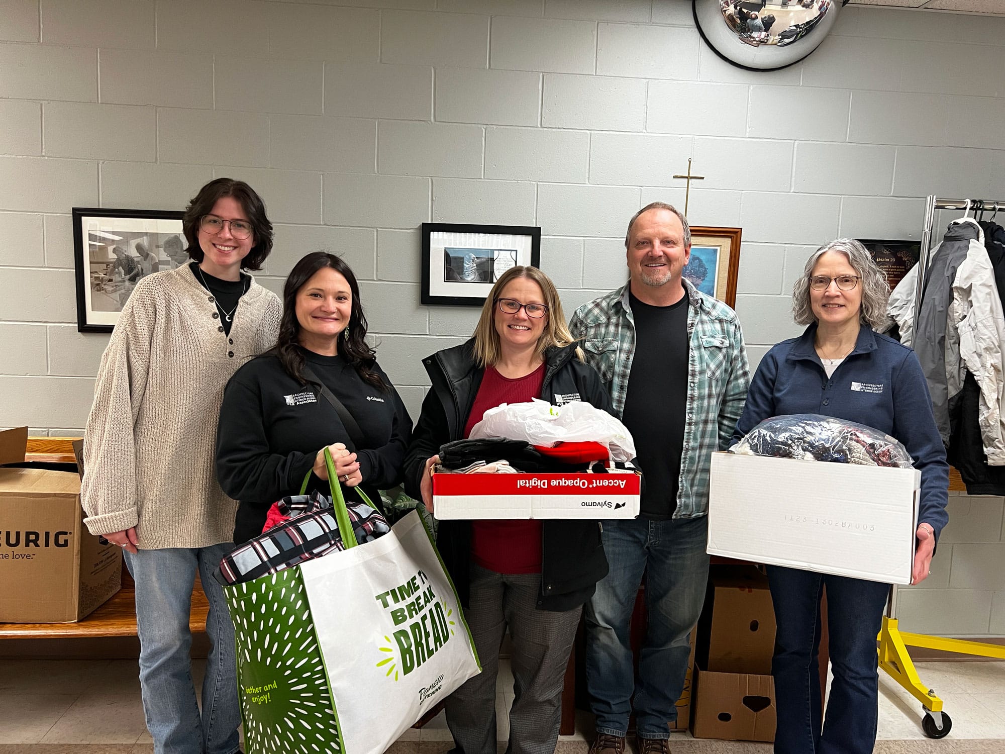 HSR team dropping off winter clothes donation to Salvation Army