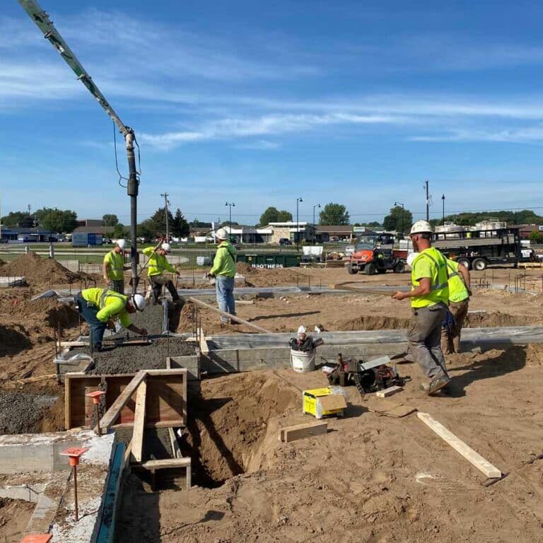 crew on site digging